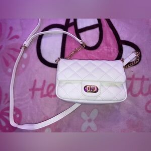 White mini crossbody purse